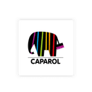 Bunter Caparol-Elefant mit Farbstreifen – Sinnbild für Kreativität und Gestaltungskraft.