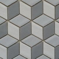 Verspieltes Würfelmuster in Grau und Weiß – dreidimensional, kreativ und inspirierend