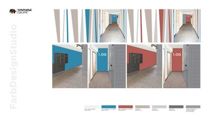Kräftiges Blau oder warmes Rot? Farbkonzepte mit Charakter geben jedem Geschoss ein Gesicht.