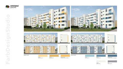 Moderne Fassaden mit frischen Farbakzenten in Gelb oder Blau bringen Vielfalt in den Wohnraum.