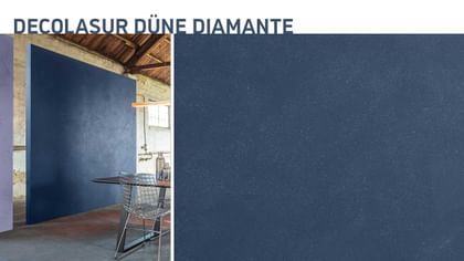 Tiefblau mit feinem Glitzern trifft auf rauen Loftcharme – modern, ruhig und elegant