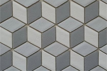 Verspieltes Würfelmuster in Grau und Weiß – dreidimensional, kreativ und inspirierend